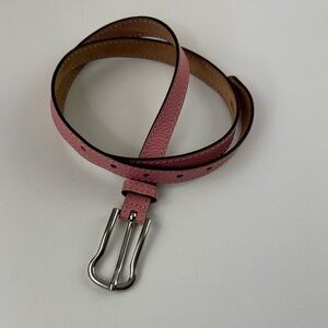 BCBGMaxAzria Pink Textured Belt with Silver Buckle